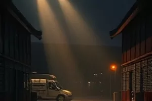 冷柜里的夏天横版缩略图，便利店冷柜前的白色地砖映出灯光